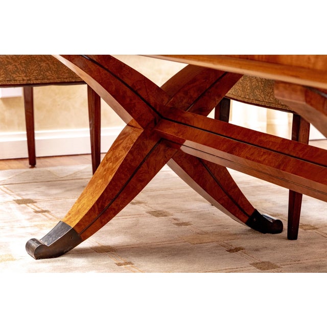 Brown Vintage Art Deco Style Rectangular Extension Dining Table For Sale - Image 8 of 11