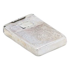 Silver Matchbox with Wreath Engravings For Sale