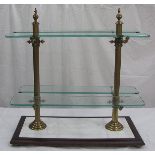 Brass, Marble & Glass Pastry Stand Chairish