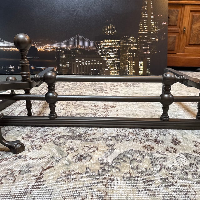 Fireplace Fender and Andirons, Set For Sale - Image 4 of 9
