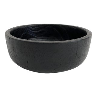 Ebonized Wood Artisan Crafted Bowl For Sale