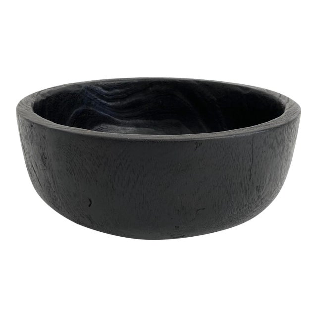 Ebonized Wood Artisan Crafted Bowl For Sale