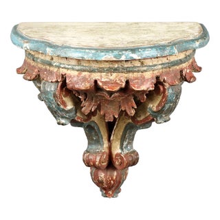 18th Century Drop-Leaf Console in Carved Wood For Sale