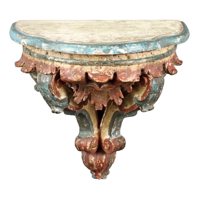 18th Century Drop-Leaf Console in Carved Wood For Sale