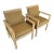 Williams-Sonoma Home Outdoor Teak Wood Arm Chairs, Pair For Sale