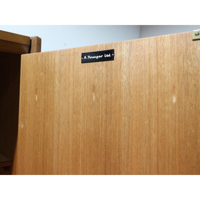 1960s Mid Century Modern Vintage Gentlemens Armoire Wardrobe by Younger Danish Style For Sale In Greensboro - Image 6 of 13
