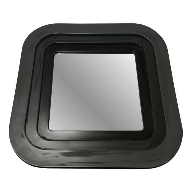 Lacquered Wood Mirror, 1970s For Sale