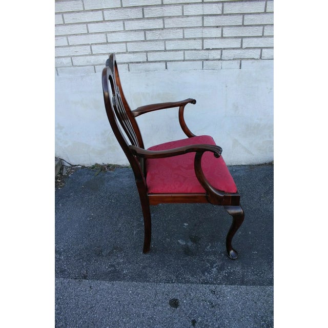 Mid 20th Century Queen Ann Mahogany Desk, Side Upholstered Armchair For Sale In Philadelphia - Image 6 of 9