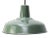 Vintage French Industrial Green Enamel Pendant Light For Sale