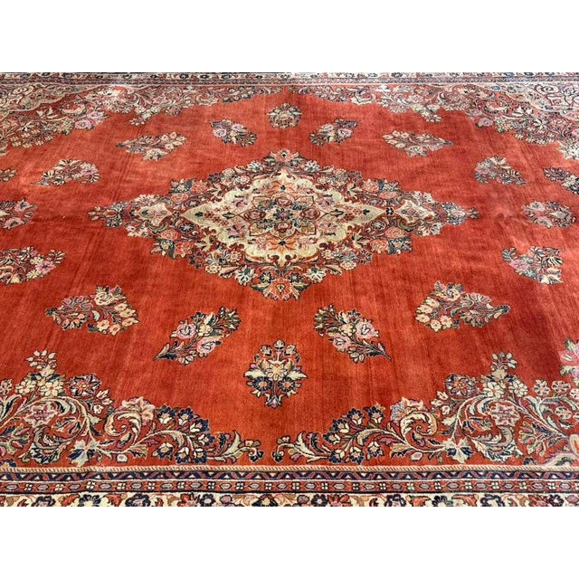 Textile Vintage Sarouk Rug 11'3'' X 14'3'' For Sale - Image 7 of 14