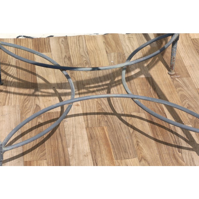 Mario Papperzini for Salterini “Amalfi” Round Iron Dining Table With Glass Top | 1950s For Sale - Image 17 of 18