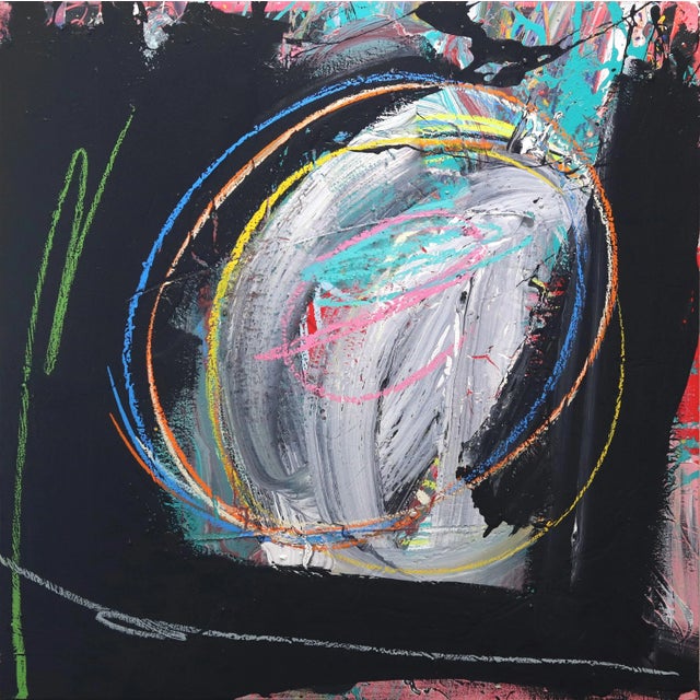 Abstract Expressionism "Untitled Black" Large Textured Original Abstract Artwork by Olympio For Sale - Image 11 of 11