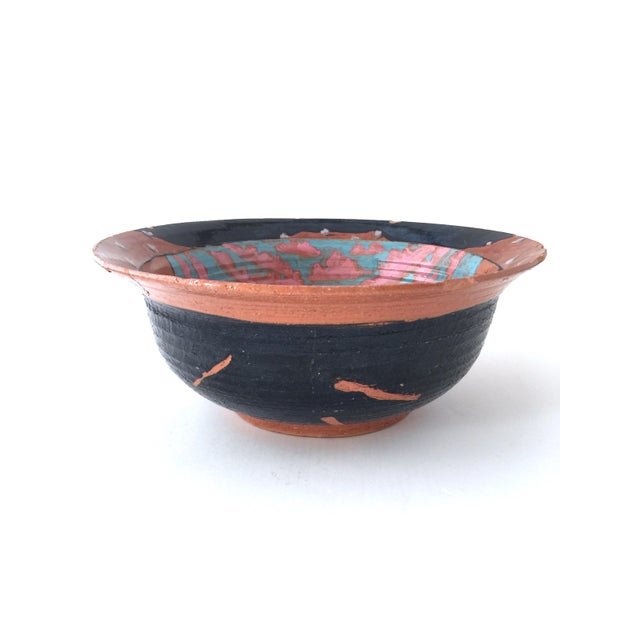 Ceramic Large Vintage Armin E. Müller Signed Earthenware Farmhouse Rooster Bowl For Sale - Image 7 of 13