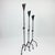 Hand Forged Iron Candelabra Set of 3 (90-110cm) Antique Copper Finish Knotted Stem with Conic Cup For Sale - Image 6 of 7