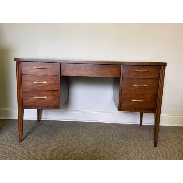 Mid-Century Modern 1960s Broyhill Saga Desk and Chair Set For Sale - Image 3 of 8