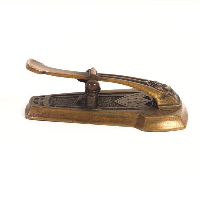 Metal Antique Art Nouveau Brass Paper Clip Desk Decor For Sale - Image 7 of 10
