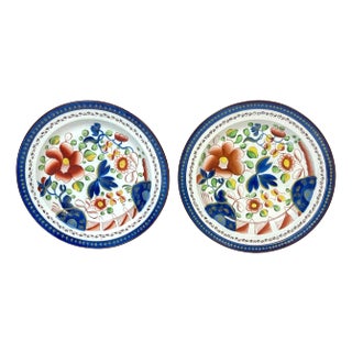 Pair of Gaudy Dutch 'Single Rose ' Pattern Plates For Sale