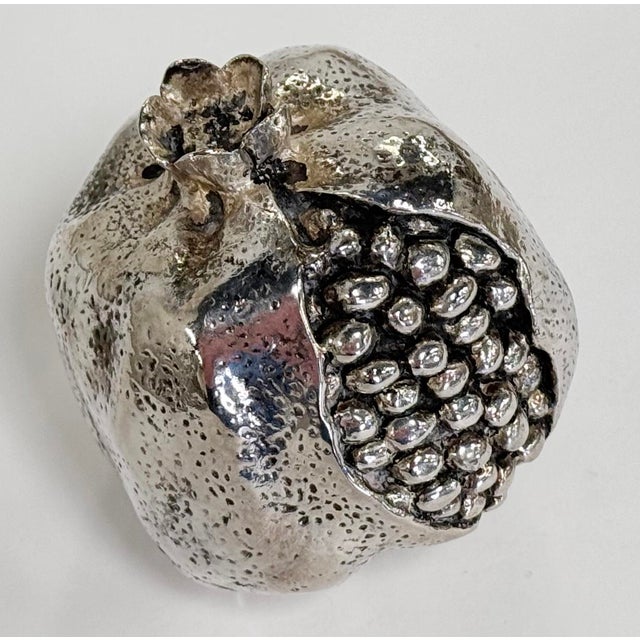 Figurative Vintage Silver Plate Pomegranate Paper Weight For Sale - Image 3 of 7