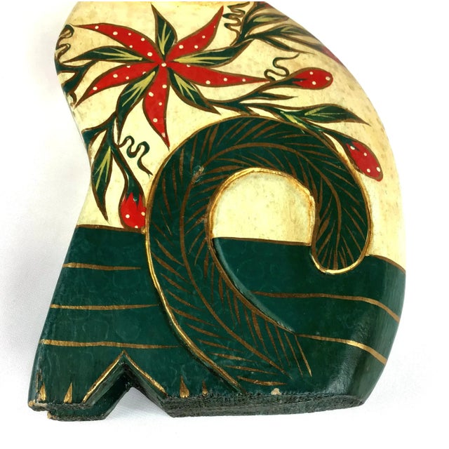 1960s Vintage Carved & Painted Micronesian Sitting Cat Figurine For Sale In Portland, ME - Image 6 of 11