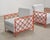 Pair of French Maison Jean Orange Iron Lattice Lounge Chairs For Sale - Image 16 of 18