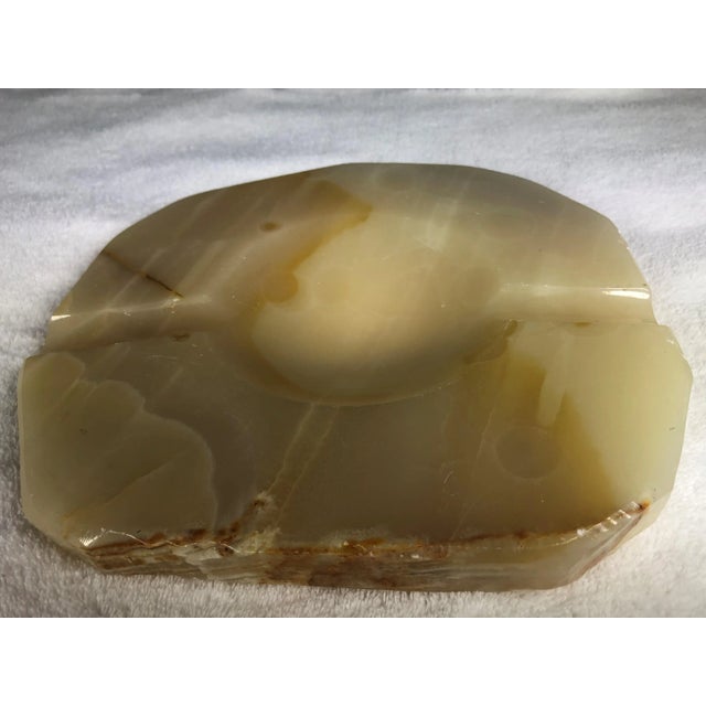 Vintage Hand Carved Onyx Caramel Ivory Ashtray, Mexico For Sale - Image 12 of 12