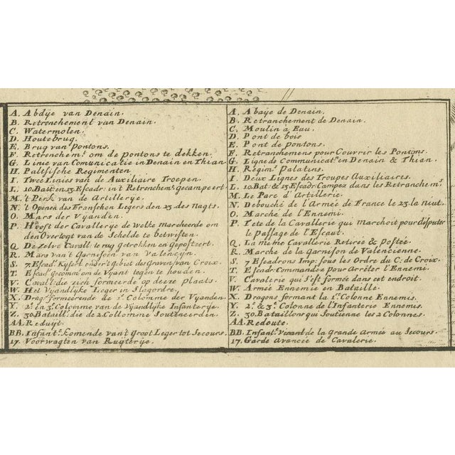 Black Battle Map of Allied Army Camp at Denain France, 1729 For Sale - Image 8 of 10