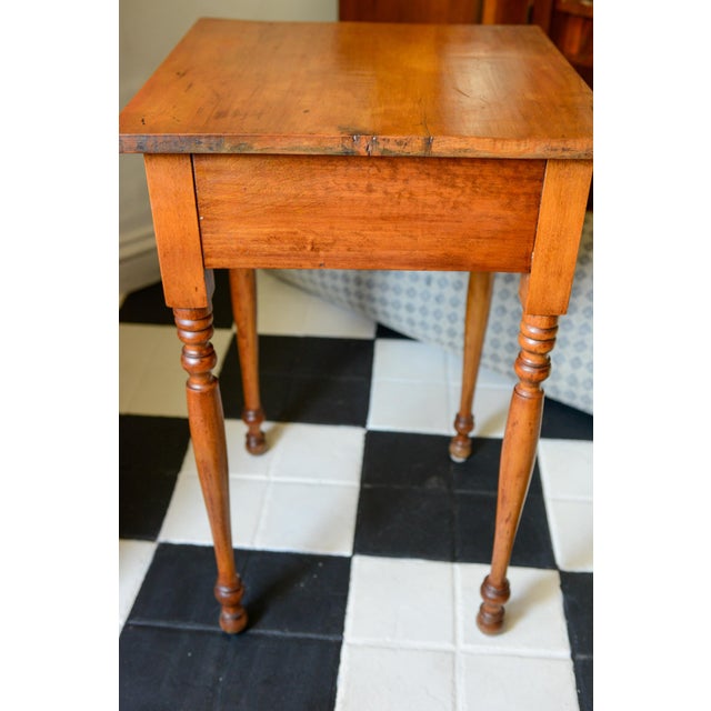 Antique American Sheraton Maple One Drawer Stand C. Mid 19th Century For Sale - Image 10 of 13