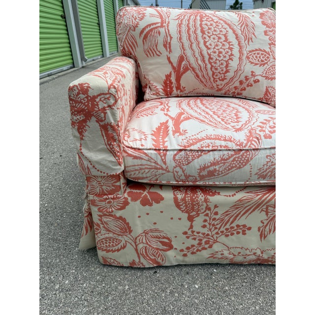 Textile Edward Ferrell & Manuel Canovas Cream Coral Pali Print Sofa For Sale - Image 7 of 12