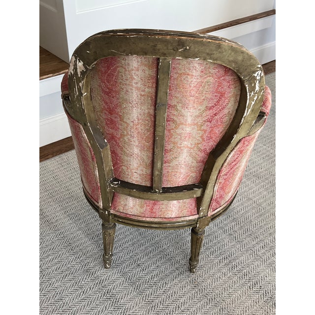 Pair of petite upholstered antique chairs. Chairs are in excellent condition. Chairs have rarely been sat on. Painting is...