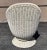 Wood 1970s Vintage Egg Shaped Wicker Rattan Chair and Ottoman For Sale - Image 7 of 13