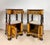 Wood French Empire Style Marble-Top Nightstands with Cabinet Doors, 1940, Set of 2 For Sale - Image 7 of 12