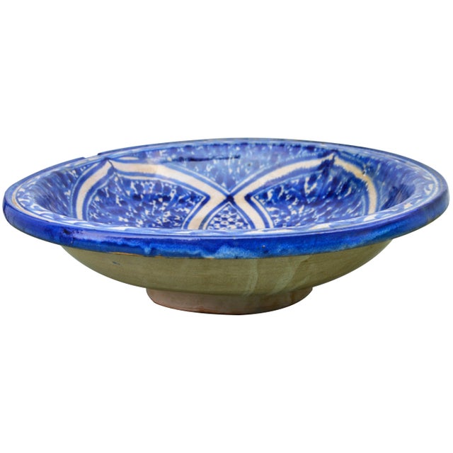 Early 20th Century Blue Moorish Wall Plate W/ Design For Sale - Image 5 of 9