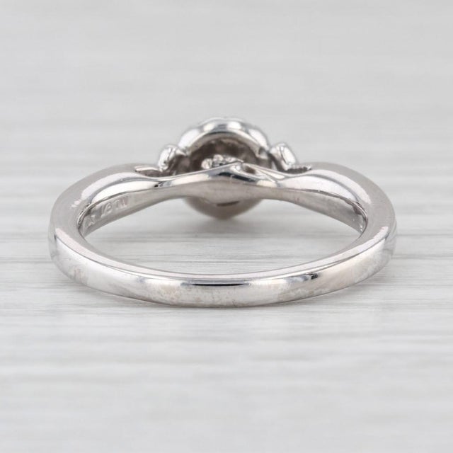 0.28ctw Round Diamond Halo Engagement Ring 950 Palladium Size 7.25 For Sale - Image 4 of 8