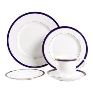 Lenox Federal Cobalt Blue Gold 5 Pieces Place Setting For Sale
