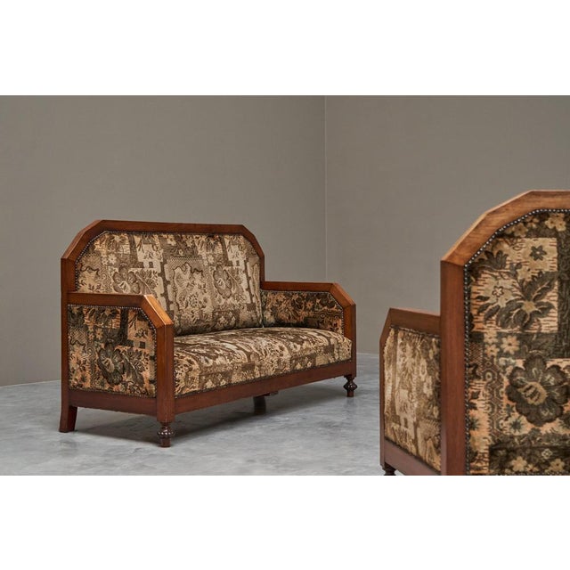Art Deco Sofa in Wood and Tapisserie, 1920s For Sale - Image 12 of 13