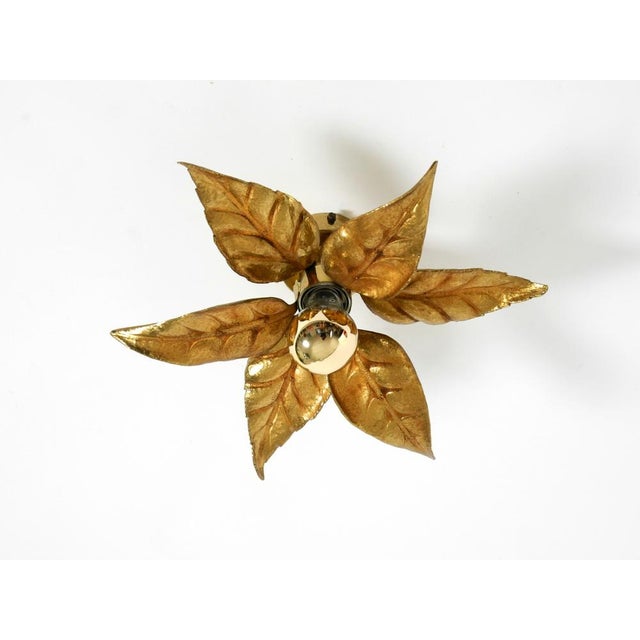 Vintage Florentine-Style Brass Ceiling Lamp by Willy Daro for Massive, Belgium, 1970s For Sale - Image 4 of 18