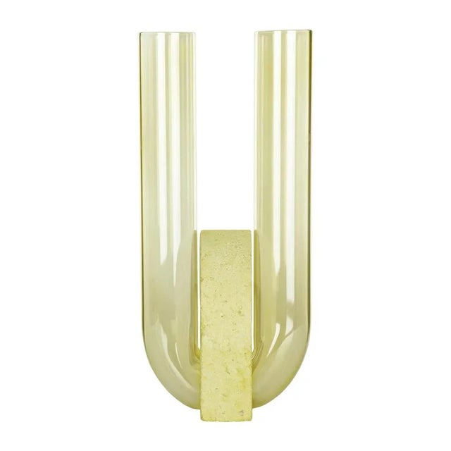 Yellow-yellow Cochlea Della Liberazione Soils edition vase by Coki Barbieri Dimensions: W 14 x D 14 x H 30 cm. Materials:...