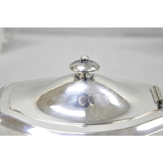 Antique Community Silver Plated Art Deco Birds of Paradise Tea Service Set 3 PCS For Sale - Image 10 of 18