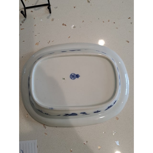 1900 - 1909 1900s Blue Onion Vegetable Bowls - Set of 2 For Sale - Image 5 of 9