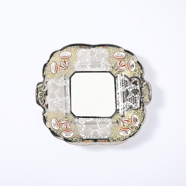 Art Deco Wedgewood Porcelain Floral and Grapevine White Gold Overlay Silver Dish For Sale - Image 13 of 15
