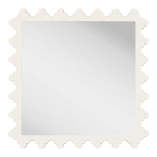 Fleur Home Garden District Magazine Square Mirror in White Dove, 35.5x35.5 For Sale