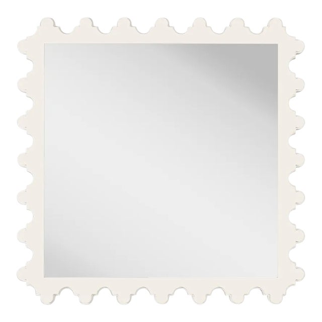 Fleur Home Garden District Magazine Square Mirror in White Dove, 35.5x35.5 For Sale