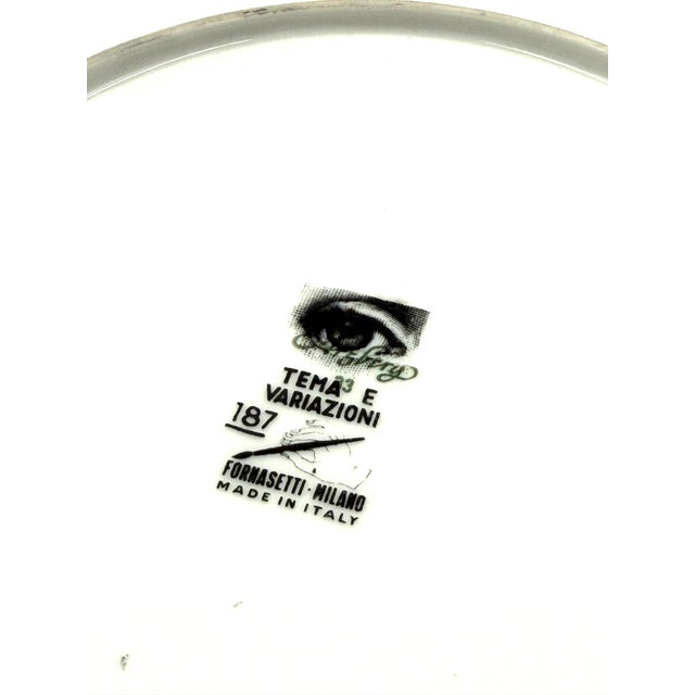 Ceramic Piero Fornasetti, Mod. 187 "Tema E Variazioni" Series Porcelain Plate, Fornasetti, Circa 1960 For Sale - Image 7 of 11