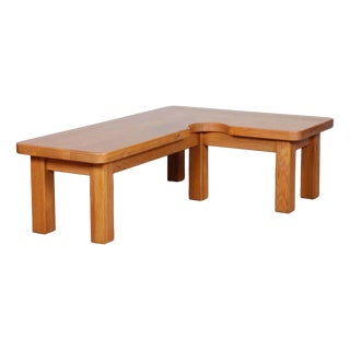 Oak Coffee Table in the style of Seltz, 1980s For Sale