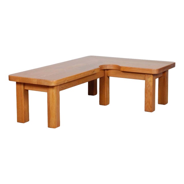 Oak Coffee Table in the style of Seltz, 1980s For Sale