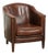 Sheepskin Armchair in a Deep Brown Color Finished with Black Piping For Sale