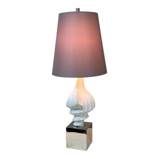 Jonathan Adler Menagerie White Polished Nickel Buffet Lamp For Sale