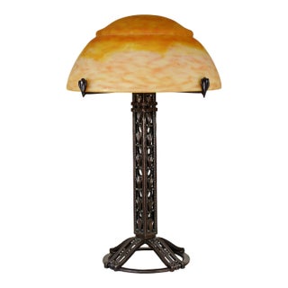 Large French Art Deco Table Lamp by Raymond Subes & Daum 1920s France For Sale