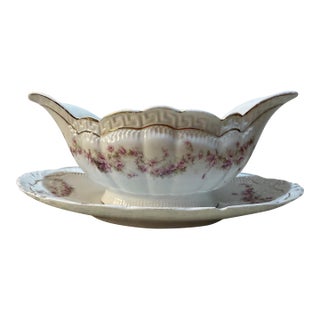 Late 19th Century z.s. & Co. Bavarian Porcelain Sauce Boat For Sale