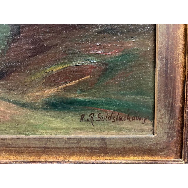 English Antique European Floral Still Life With Chrysanthemums in a Cobalt Blue Vase | Signed Oil on Canvas Ca. 1890 For Sale - Image 3 of 5